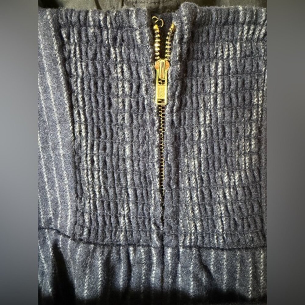 NEW Cara Cara Calypso Belt Bustier Midi Dress Navy Chalk Pin Stripe US 6 UK 10 - Picture 12 of 14